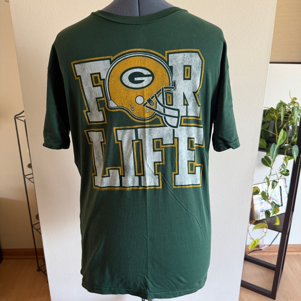 NFL Green Bay Packers FOR LIFE Green Unisex Graphic Tee T-Shirt, Men’s Size M